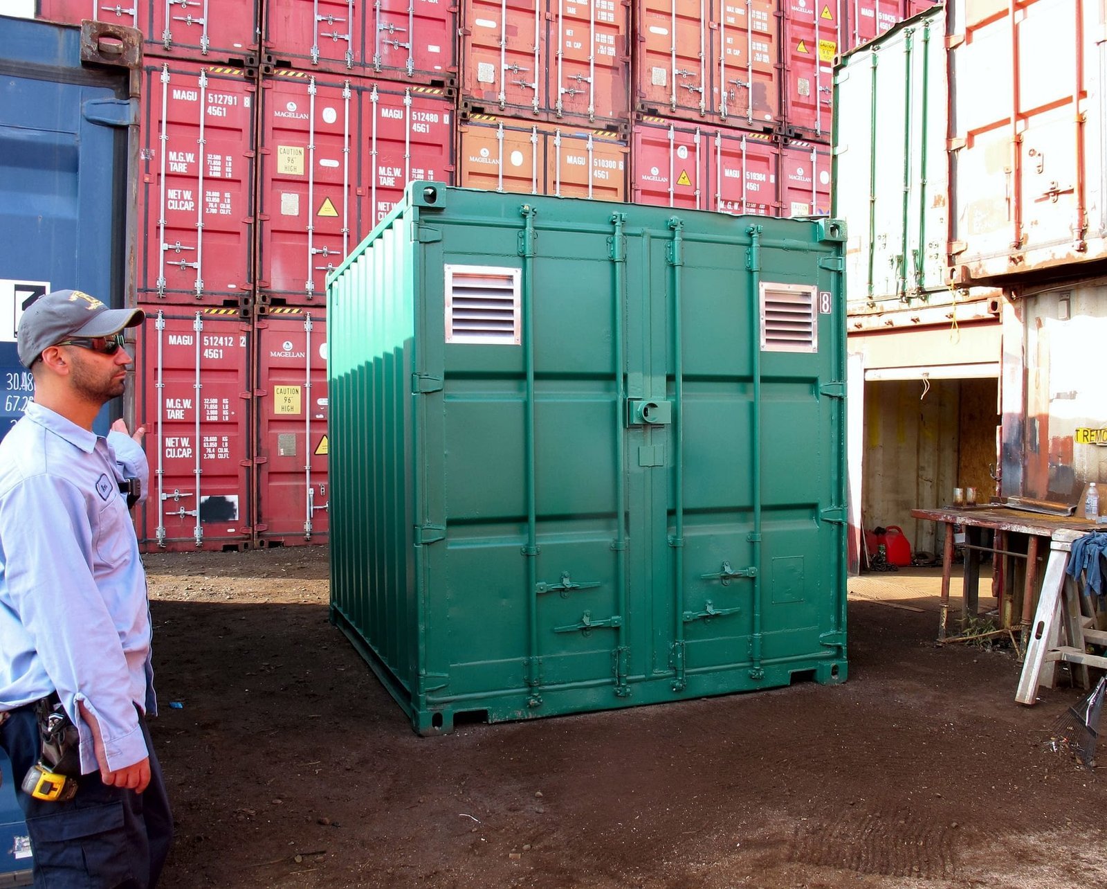10ft long used fabricated steel storage containers exterior