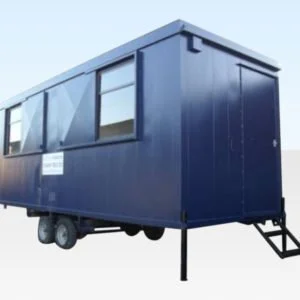20ft x 8ft steel office store cabin mobile unit on tandem axle trailer
